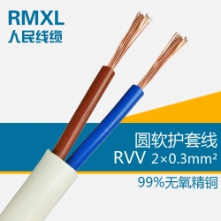 二芯軟護套線 100米卷 RVV2*0.3國標電線