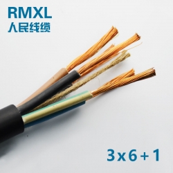 民纜牌 YZ 3*6+1*4銅芯橡膠電纜國標工業電纜